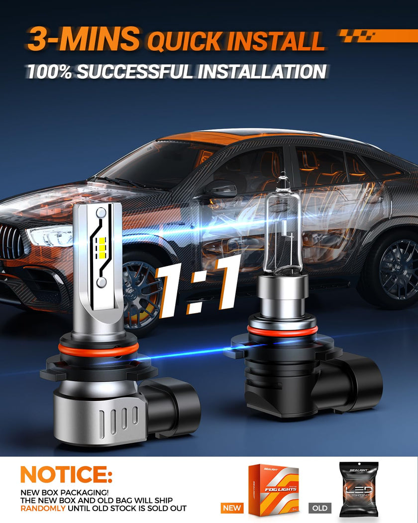 SEALIGHT H10 LED Fog Light Bulbs or DRL, 12000LM 9140 9145 Fog Lights LED Bulbs 600% Brightness Upgrade, F5 1:1 Size 100% Successful Installation for Trucks Cars, Pack of 2 🍁 All In One Marketplace Canada
