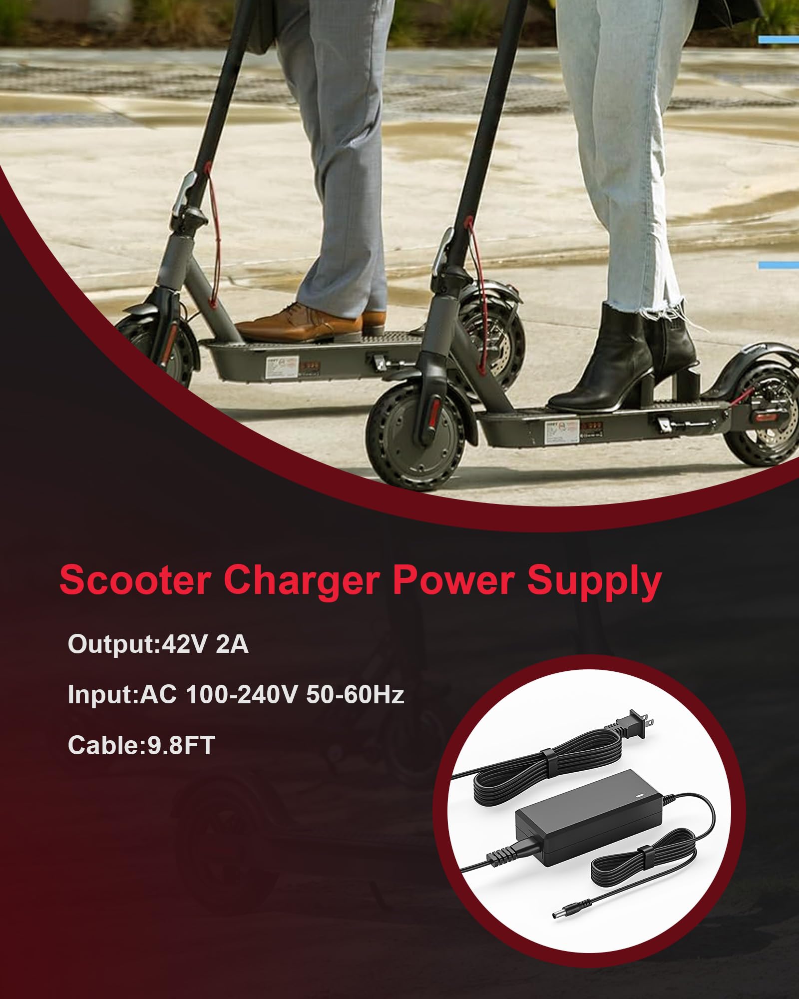 42V 2A Electric Scooter Charger for GOTRAX GXL V2,G2,G3,G4,Hiboy S2 Pro,Jetson Bolt/Bolt Pro/Adventure/Metro/Journey/LX10/ J5/J8 Bikes 🍁 All In One Marketplace Canada