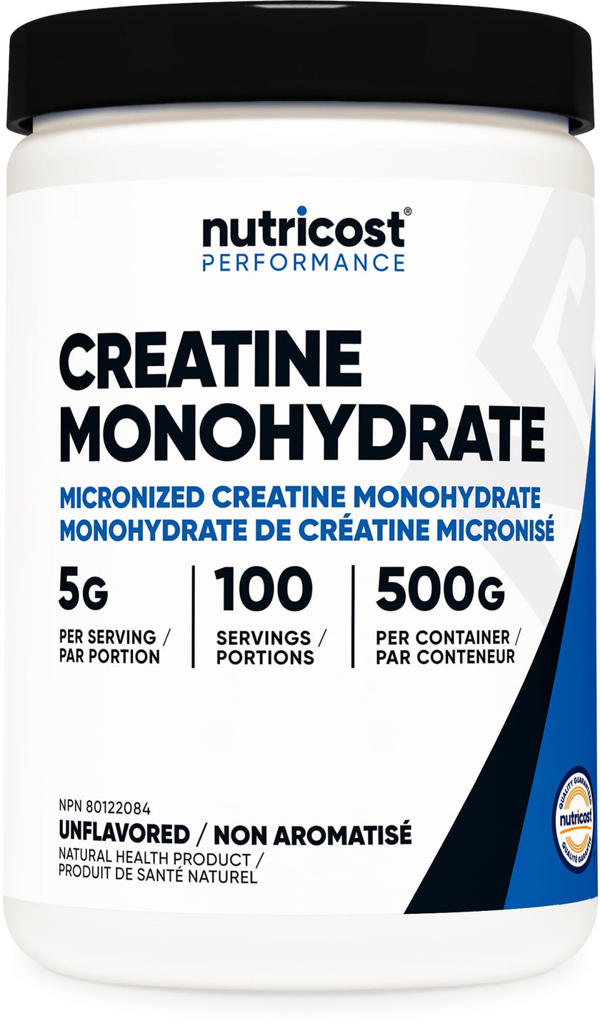 Nutricost Creatine Monohydrate Micronized Powder 500G, 5000mg Per Serv (5g) - 100 Servings, 17.9 Oz 🍁 All In One Marketplace Canada