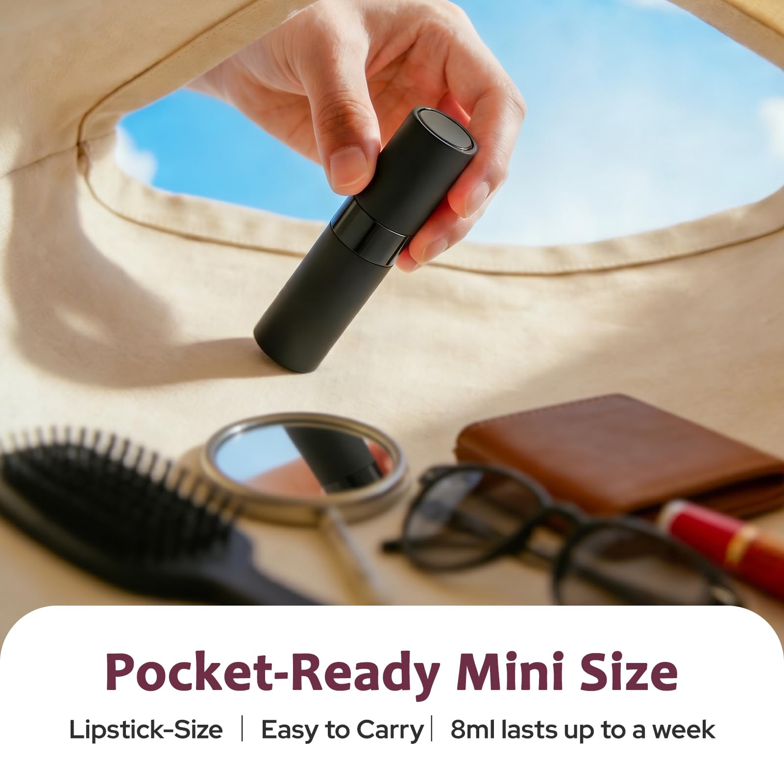 Lisapack Perfume Travel Spray Bottles - 8ml Mini Cologne Refillable Atomizer Decanter for Men - Small Size Travel Essentials Perfume Refill Decant Dispenser for Women Purse Pocket 3PCS Black 🍁 All In One Marketplace Canada