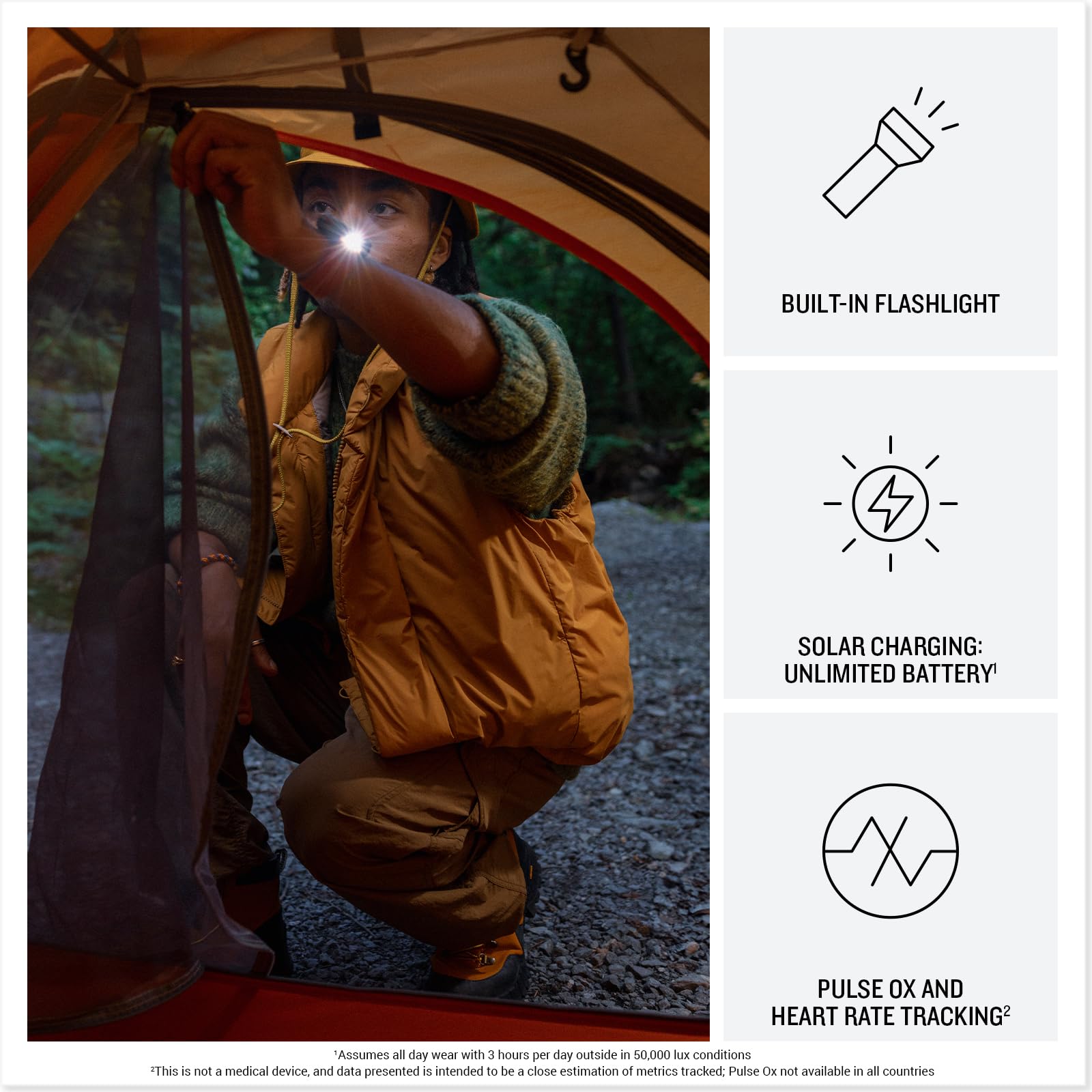 Garmin Instinct® 3 45mm, Solar Charged Display, Rugged Outdoor GPS Smartwatch, Metal-Reinforced Bezel, Built-in Flashlight, Black 🍁 All In One Marketplace Canada