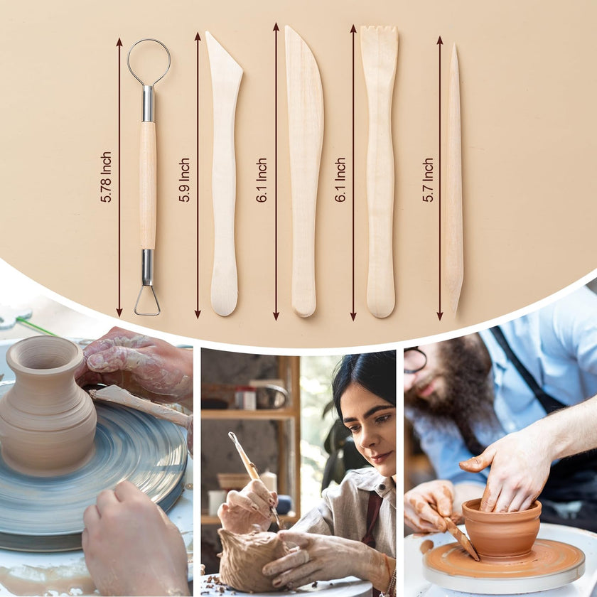 Amrules Clay Tools Kit, 27 PCS Pottery Tools, Practical Polymer Clay Sculpting Tools Kit, Air Dry Clay Tools Set for Adults, Pottery Craft, Dotting, Carving, Drawing, Molding, Modeling, Shaping 🍁 All In One Marketplace Canada