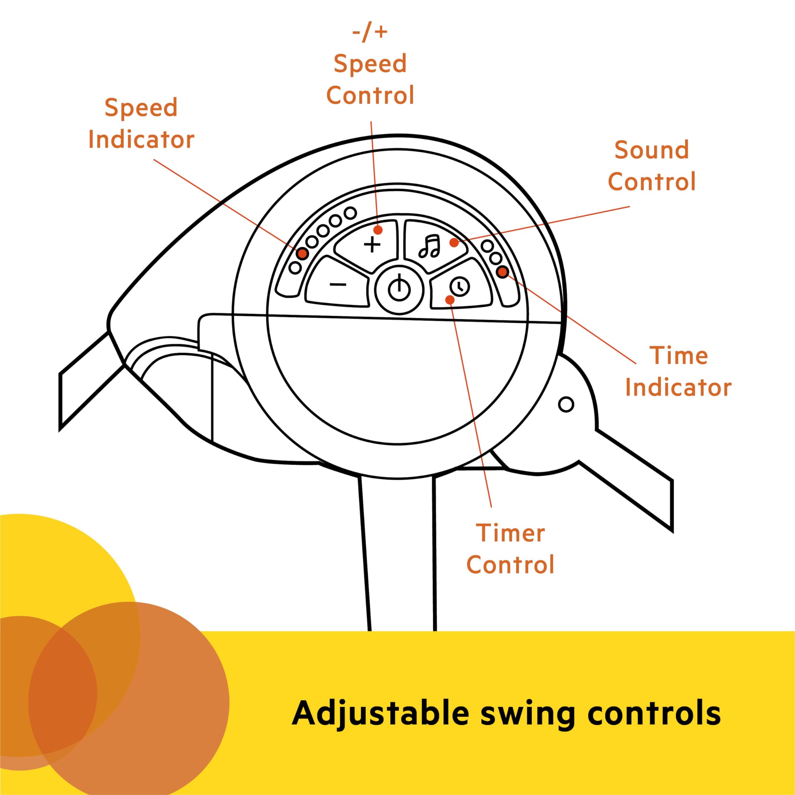 Bright Starts Portable Automatic 6-Speed Baby Swing, Compact Easy-Fold, Music, Toy Bar, 0-9 Months 6-20 lbs (Whimsical Wild) 🍁 All In One Marketplace Canada