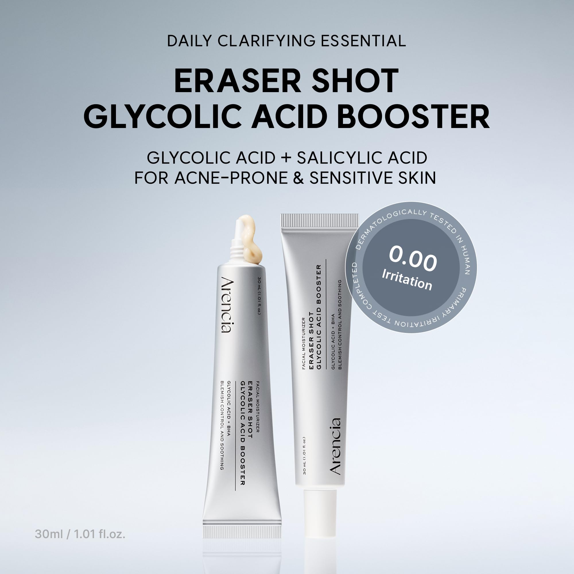 Arencia Eraser Serum Glycolic Acid Booster with AHA BHA, Exfoliating Face Serum for Acne-Prone Skin, Pore Care & Texture Refining, Lightweight Daily Skincare, 30 mL 🍁 All In One Marketplace Canada