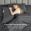 JOLLYVOGUE Queen Size Bed Sheet Set - 4 Piece Bed Sheets Set with Deep Pocket - Soft Breathable & Cooling - Resists Shrinkage & Fading Draps Queen - Easy Care (Dark Grey) 🍁 All In One Marketplace Canada