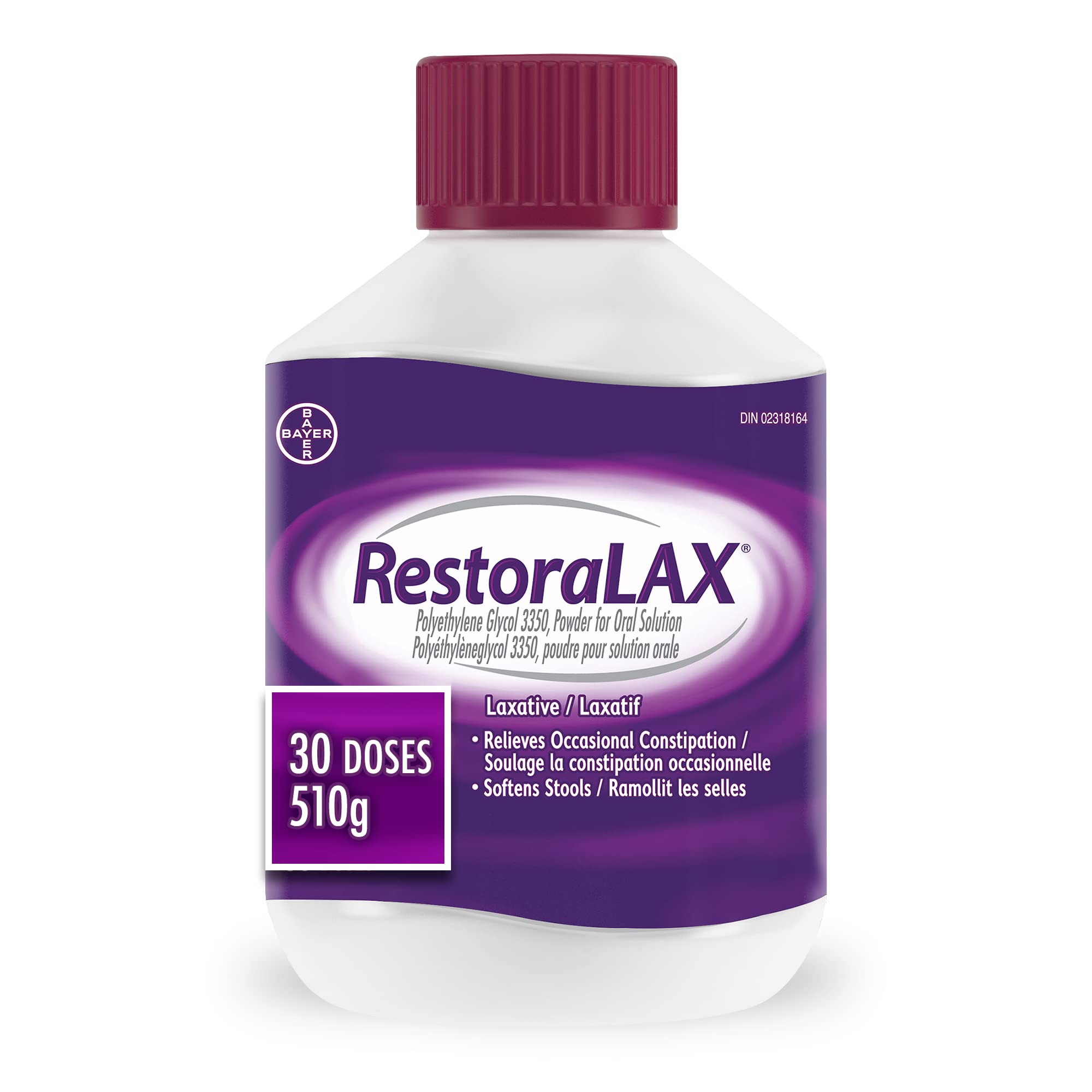 RestoraLAX Powder Laxative, Effective Relief, No Taste, No Grit, No Gas, No Bloating, No Cramps, No Sudden Urge, 30 Doses, 510 grams 🍁 All In One Marketplace Canada