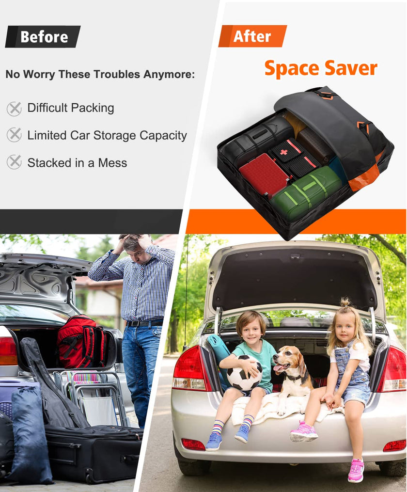 Car Roof Bag Cargo Carrier, 21 Cubic Feet Waterproof Rooftop Cargo Carrier with Anti-Slip Mat + 10 Reinforced Straps + 6 Door Hooks, Suitable for All Vehicle with/Without Roof Rack 🍁 All In One Marketplace Canada
