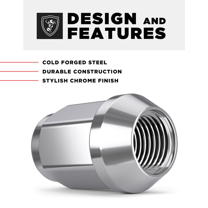 White Knight M12x1.50 Solid Piece Bulge Acorn Lug Nuts (NO Cap) for Select Aftermarket & Factory Wheels, EZ to Install, Durable Carbon Steel, Stylish Triple Layer Chrome Finish - 1907S-20AM (20 Pack) 🍁 All In One Marketplace Canada