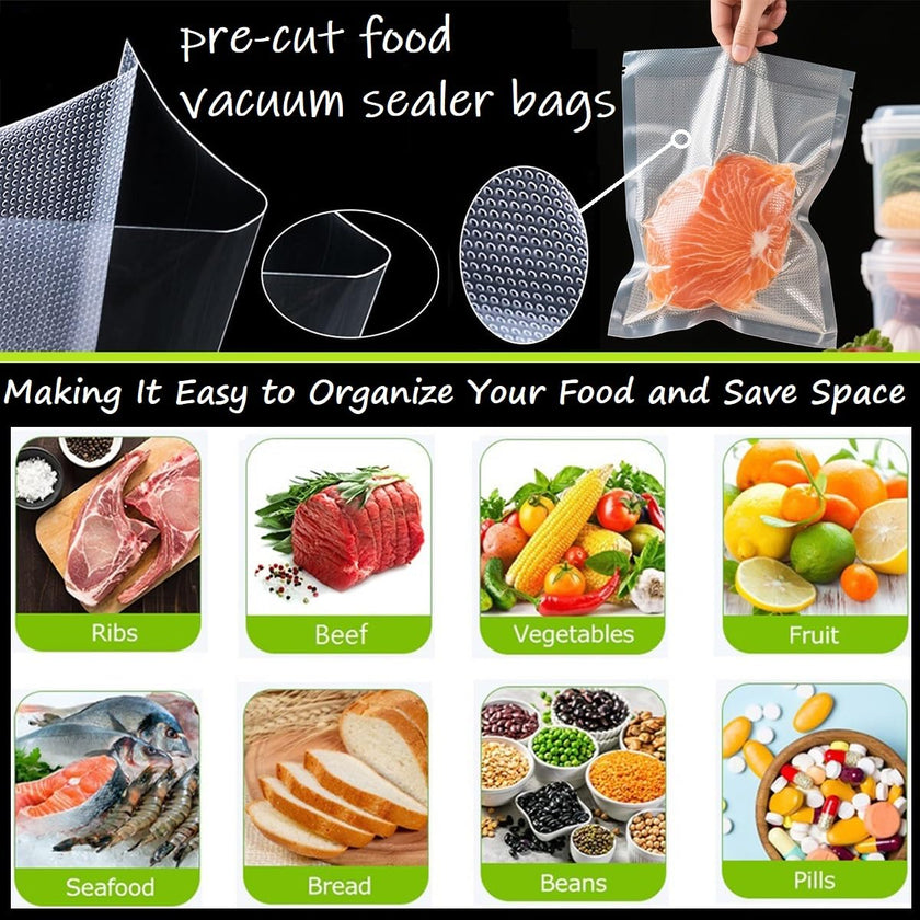 YILUFA1688 Vacuum Sealer Bags 300 Count, Pre-Cut Mixed Sizes (8