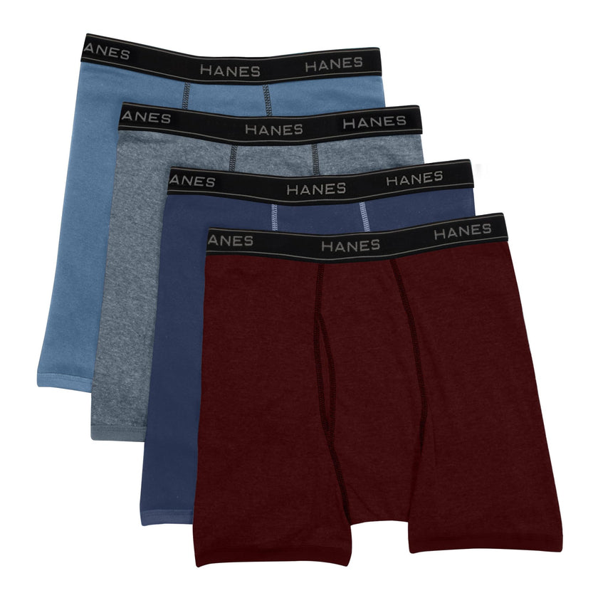 Hanes Men's 4 Pack FreshIQ Ringer Boxer Brief, Assorted, Medium 🍁 All In One Marketplace Canada