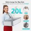 ZuHucpts Stainless Steel Cat Litter Box, Large Metal Litter Pan for Cats (20