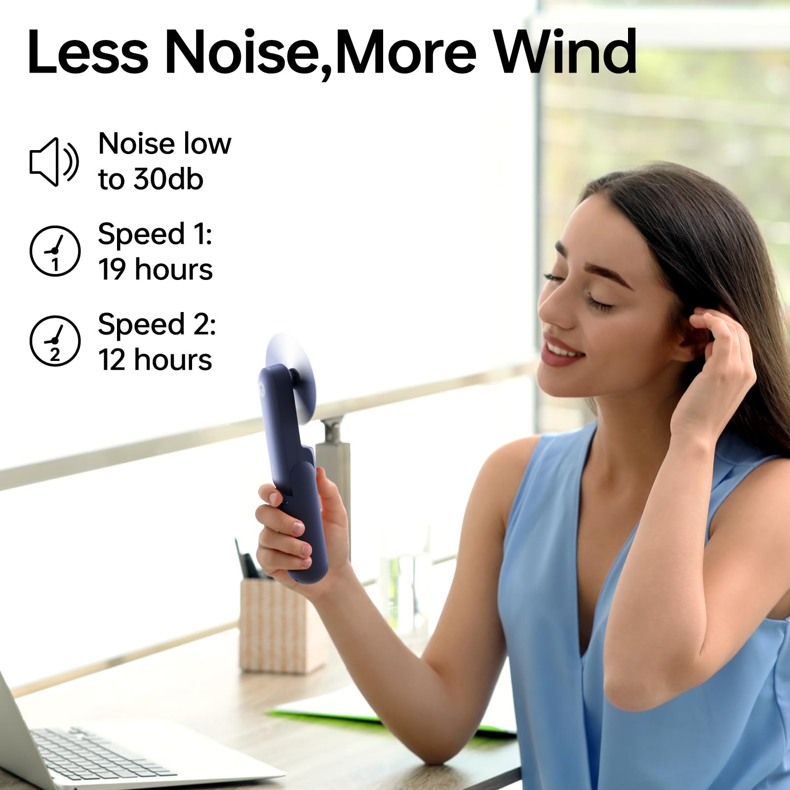 JISULIFE Portable Handheld Fan, Mini 3 In 1 with Rechargeable Battery, Personal Pocket Fan for Travel, Outdoor, USB Power Bank, Flashlight, Essential Ideal Gifts for Summer/Concert/Vacation - Blue 🍁 All In One Marketplace Canada