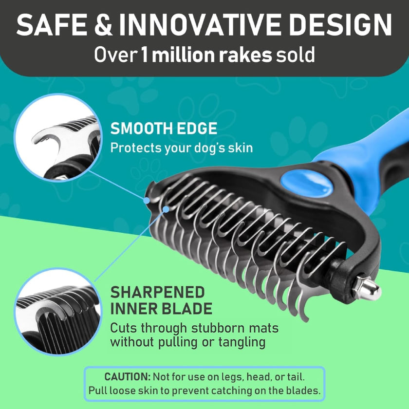 Maxpower Planet Pet Grooming Brush - Double Sided Shedding, Dematting (A1 Blue, Large) 🍁 All In One Marketplace Canada