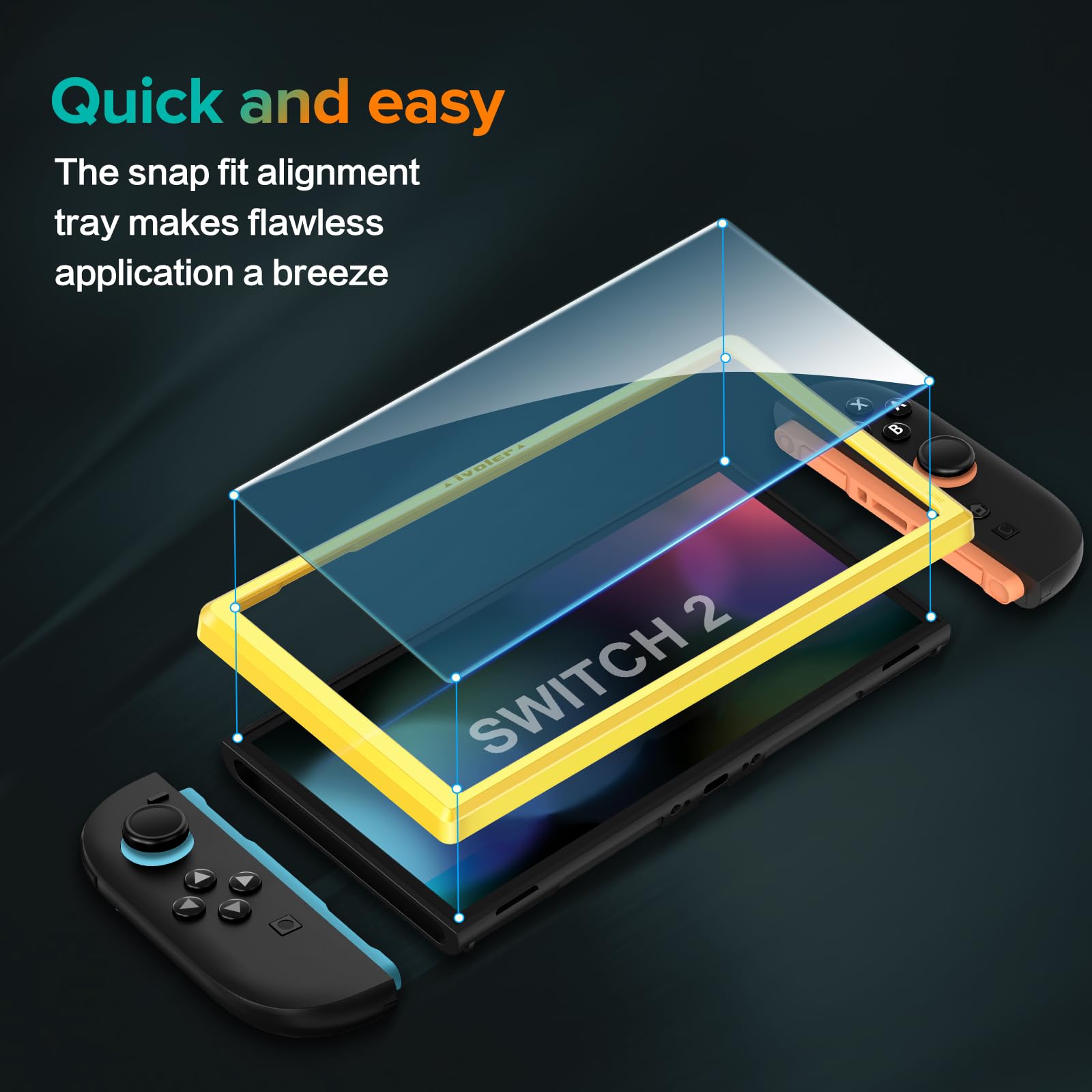 ivoler 4-Pack Screen Protector Tempered Glass for Nintendo Switch 2 Model 2025 with [Alignment Frame] Accessories Transparent HD Clear Anti-Scratch Screen Protector for Nintendo Switch 2, 7.9-Inch 🍁 All In One Marketplace Canada
