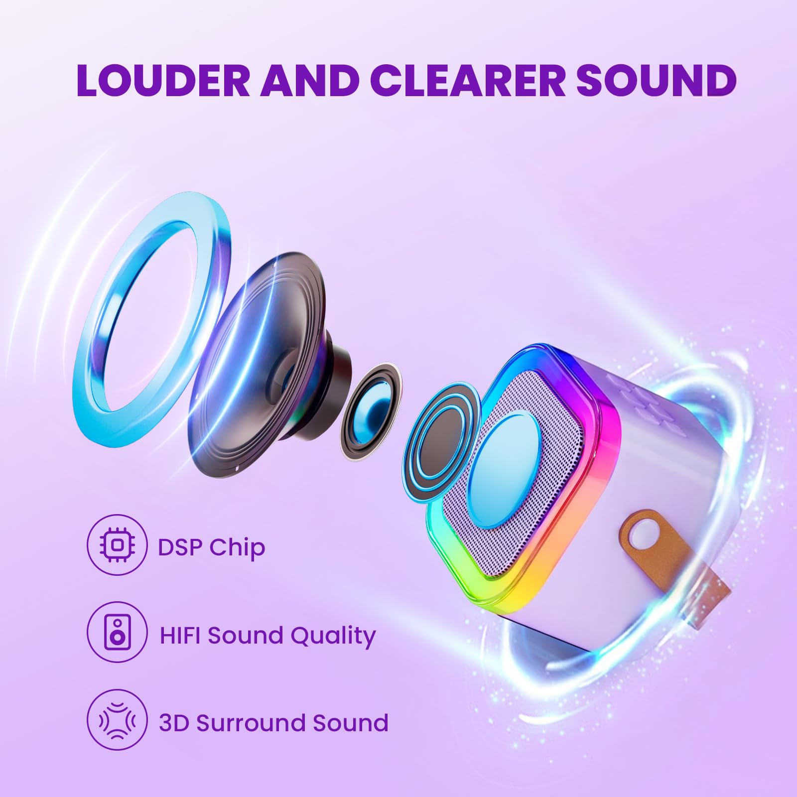IROO Mini Karaoke Machine for Kids, 2026 TOP Kids Toys Birthday Gifts Ideas for Girls Boys Ages 3-12+ Years Old, Portable Bluetooth Speaker with 2 Wireless Mics, Noisemaker Toys for Party(Purple) 🍁 All In One Marketplace Canada