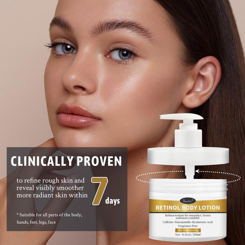 Retinol Body Lotion Fragrance-Free, Anti-Aging Firming Body Cream and Face Moisturizer with Niacinamide Hyaluronic Acid & Shea Butter, Helps Diminish the Look of Crepey Skin for Women & Men 250ml 🍁 All In One Marketplace Canada