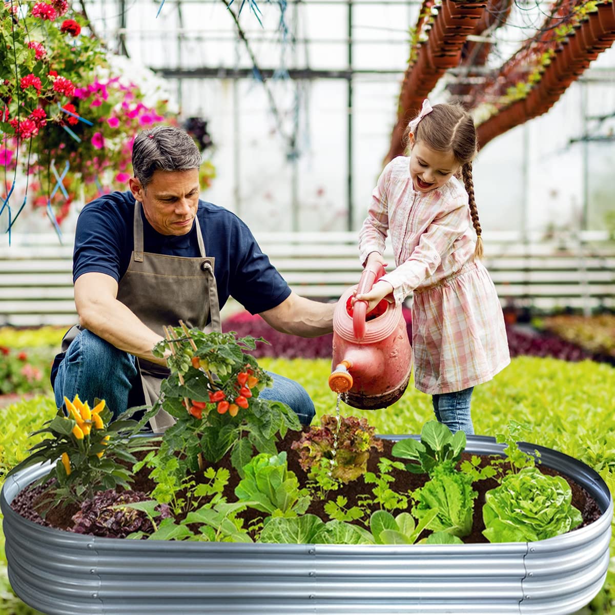 COATTOA Galvanized Raised Garden Bed, Raised Garden Boxes, 2 Pcs 6×3×1ft Outdoor Galvanized Planter Box, Garden Stock Tank Outdoor with Metal Plant Stakes, Garden Beds for Vegetables Planting 🍁 All In One Marketplace Canada