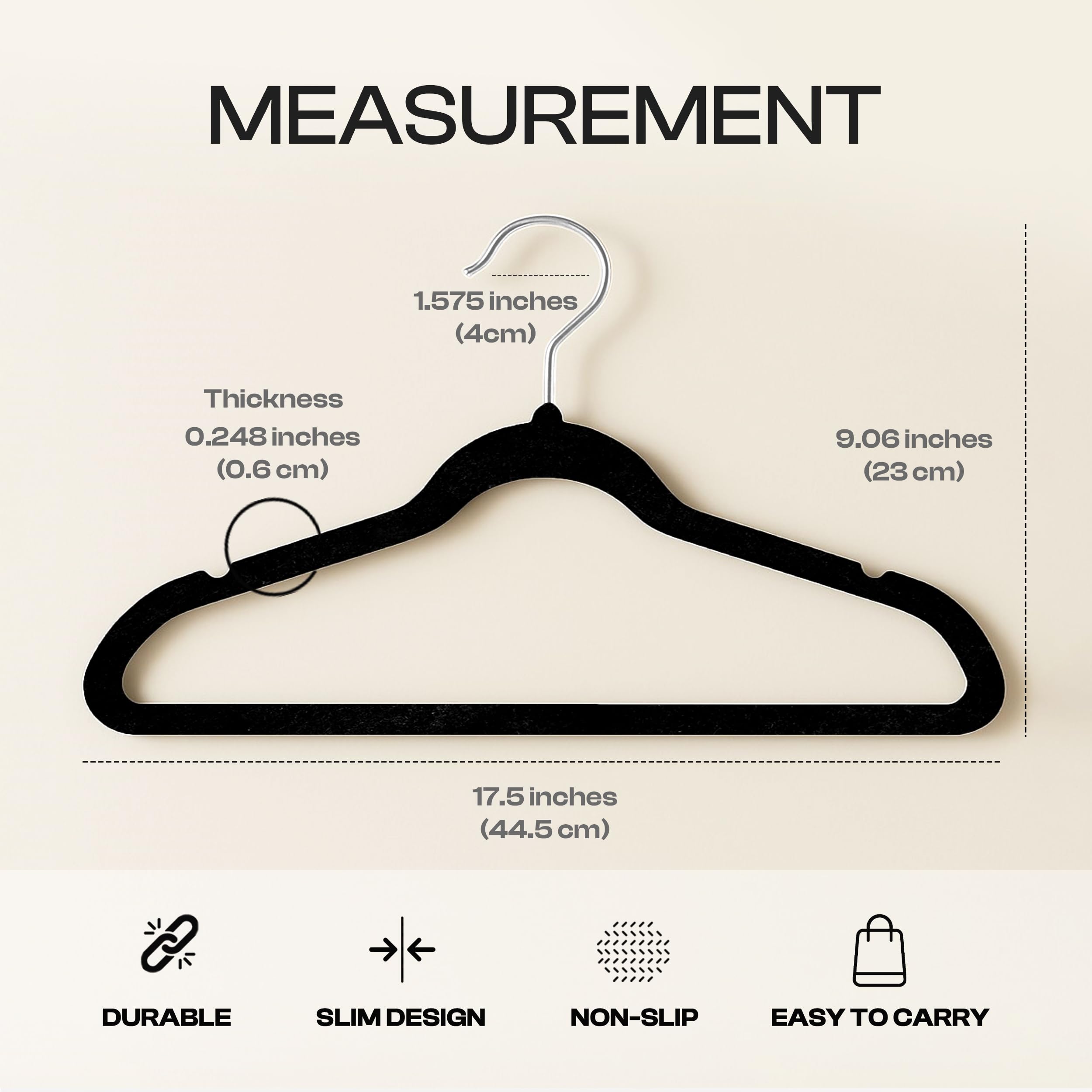 Utopia Home Velvet Hangers 30 Pack, Heavy Duty, Non-Slip, Space Saving Felt Clothes Hangers with 360° Hook & Notches (Black) 🍁 All In One Marketplace Canada