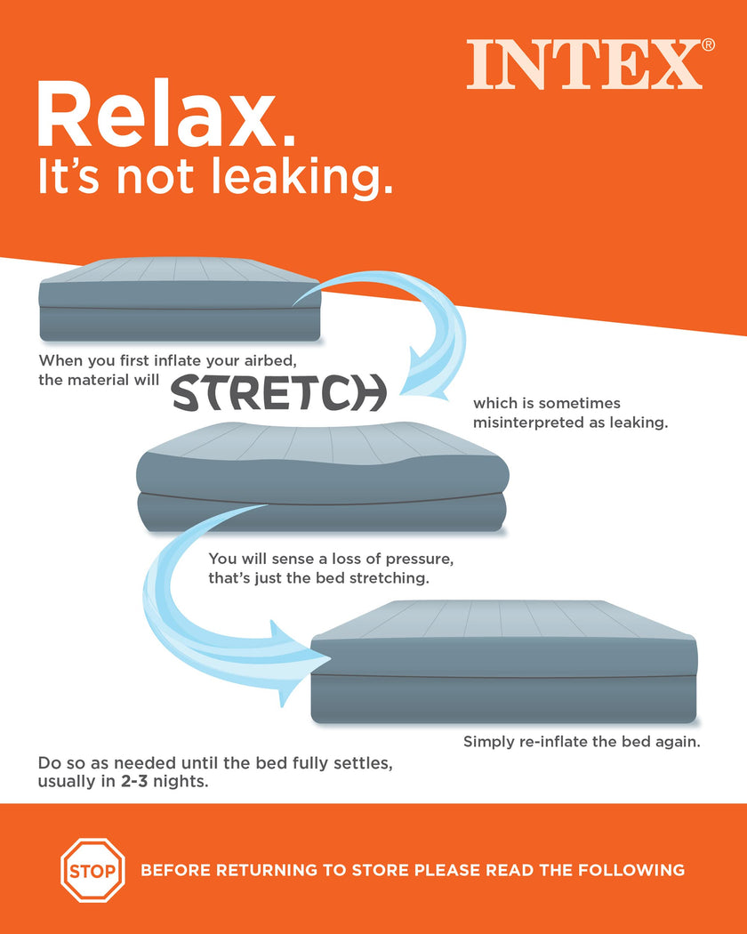 INTEX 64779E Dura-Beam Standard Prestige Air Mattress: Fiber-Tech – Queen Size – 10in Bed Height – 600lb Weight Capacity – Pump Included 🍁 All In One Marketplace Canada