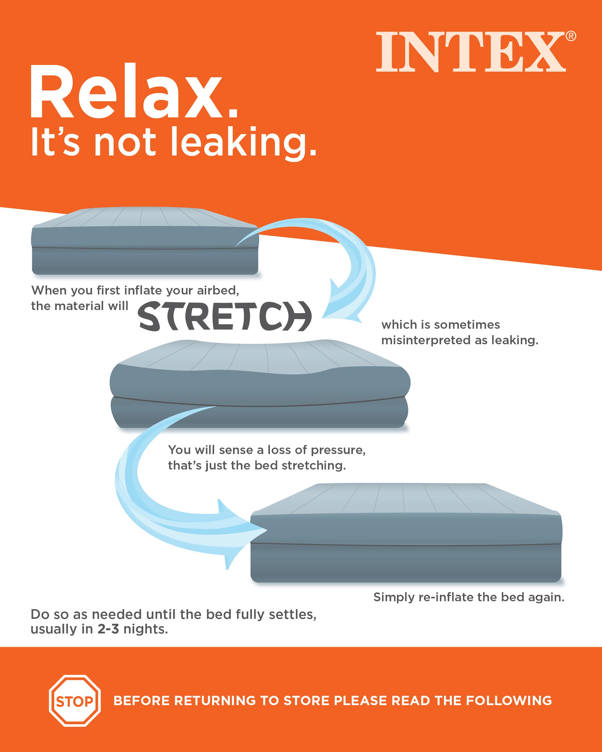 INTEX 64757E Dura-Beam Standard Downy Air Mattress: Fiber-Tech – Twin Size – 10in Bed Height – 300lb Weight Capacity – Pump Sold Separately 🍁 All In One Marketplace Canada