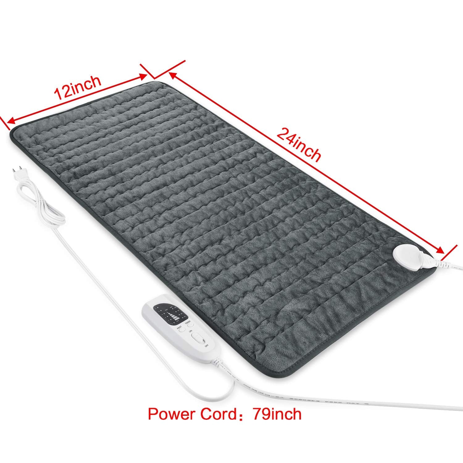 Heating Pad Electric Heat Pad, Hot Heated Pad,Moist Heat Heating Pad Moist and Dry Heat,Multiple Temp and Timer Settings (Gray green, 24