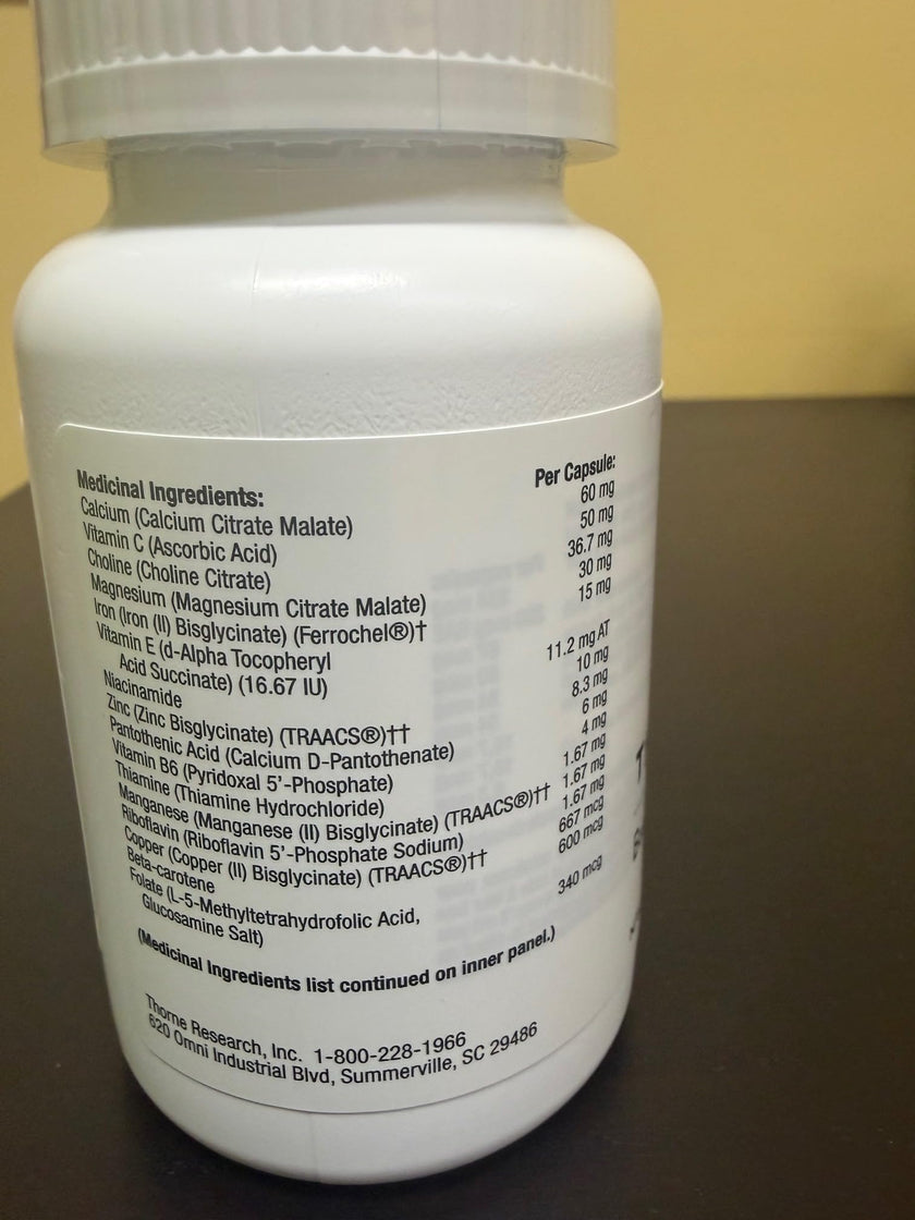 THORNE - Basic Prenatal - Folate Multivitamin for Pregnant and Lactating Women - 90 Capsules - 30 Servings 🍁 All In One Marketplace Canada