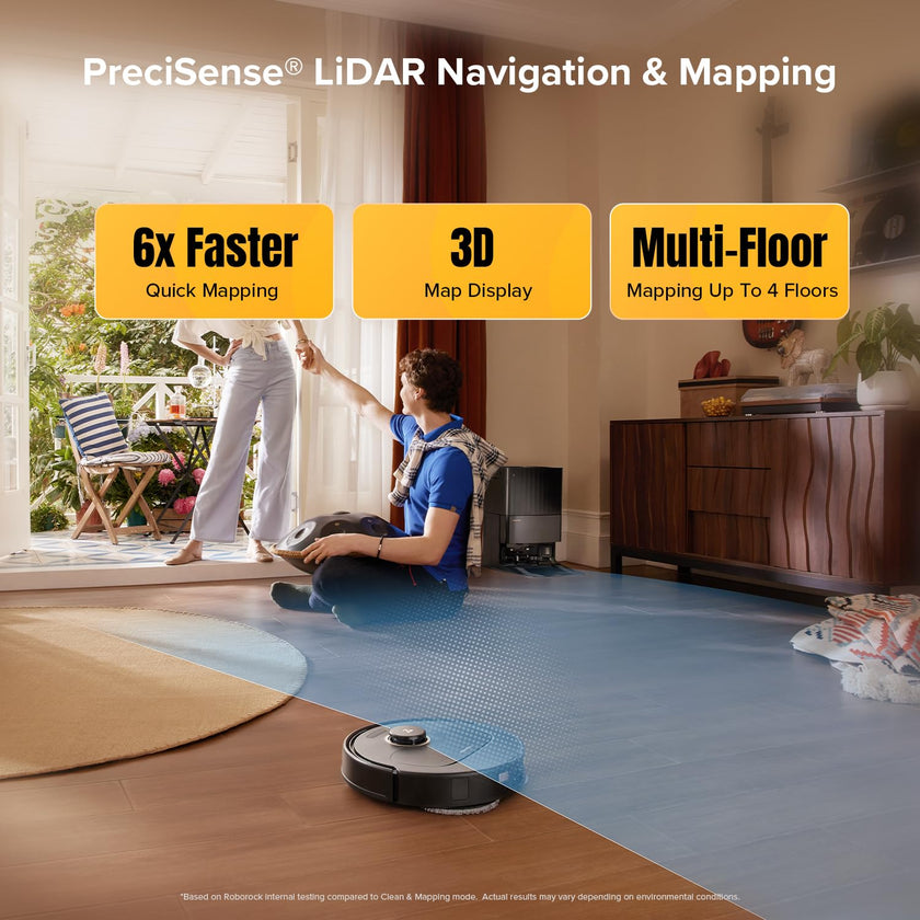 roborock Qrevo S5V Robot Vacuum and Mop, FlexiArm Edge Mopping, 12,000Pa Suction, Smart Obstacle Avoidance, Dual Anti-Tangle Brushes, 10mm Mop Lifting, Auto Mop Washing&Drying, Self-Emptying&Refilling 🍁 All In One Marketplace Canada