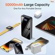 Portable Charger with Built in Cables, 50000mAh Power Bank Fast Charging 6 Outputs 2 Inputs with LED Display External Battery Pack Compatible with Cellphones Tablets AirPods etc 🍁 All In One Marketplace Canada