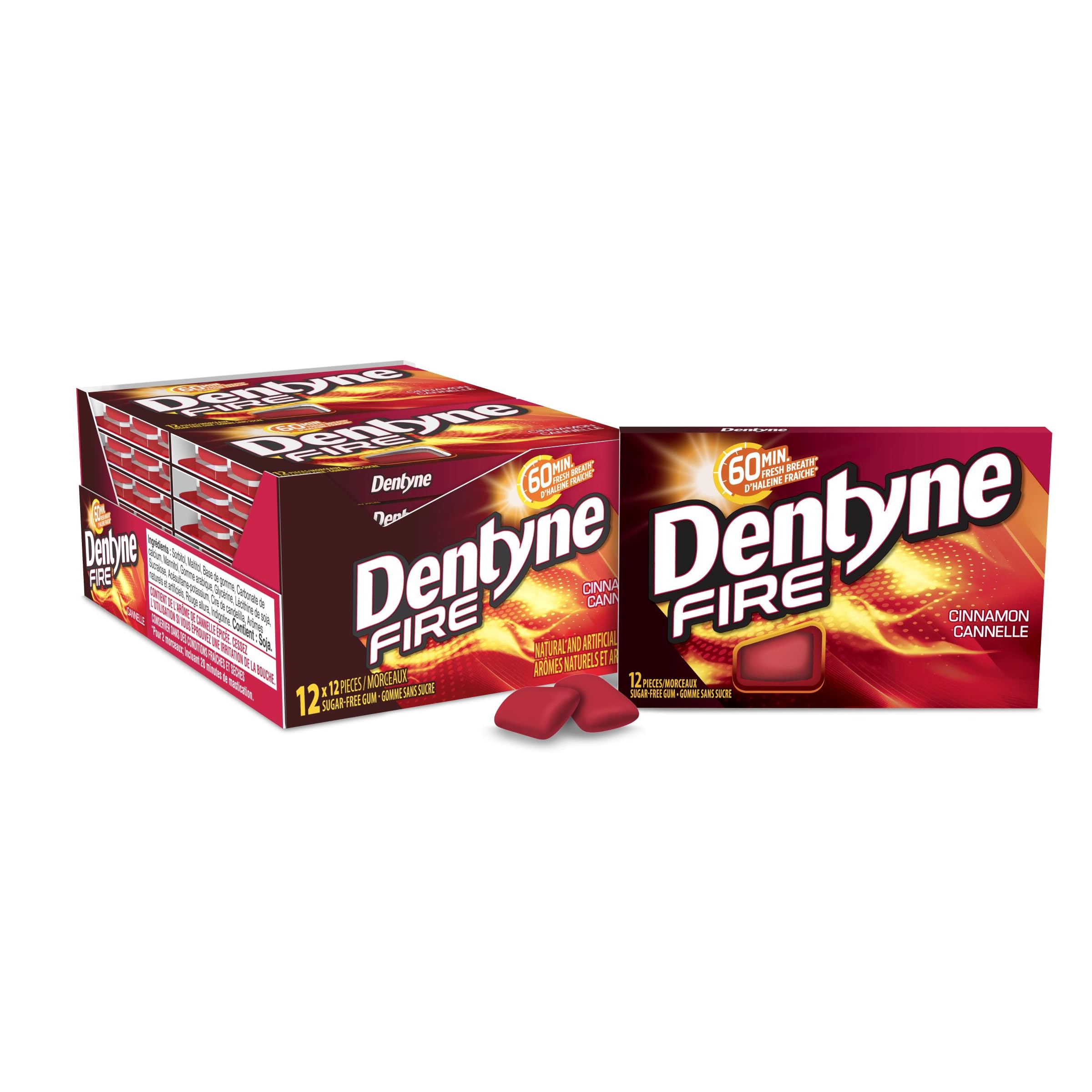 Dentyne Fire Sugar-Free Gum Bubble Gum, Cinnamon, 12 Pack (12 Pieces Each) 🍁 All In One Marketplace Canada