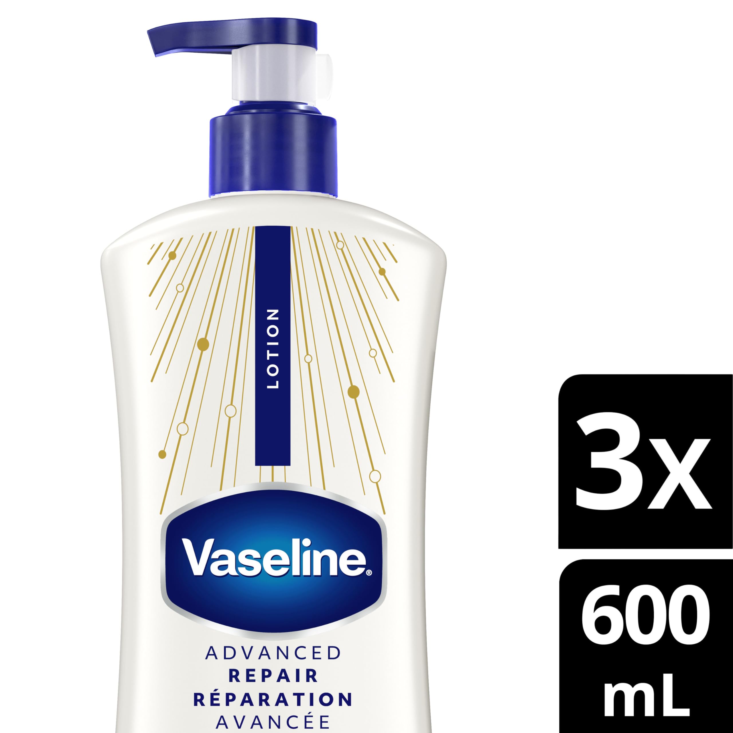 Vaseline Intensive Care Advanced Repair Unscented Body Lotion for Dry Skin with 48H Moisture + Ultra hydrating lipids, 600 ml (3-pack) 🍁 All In One Marketplace Canada
