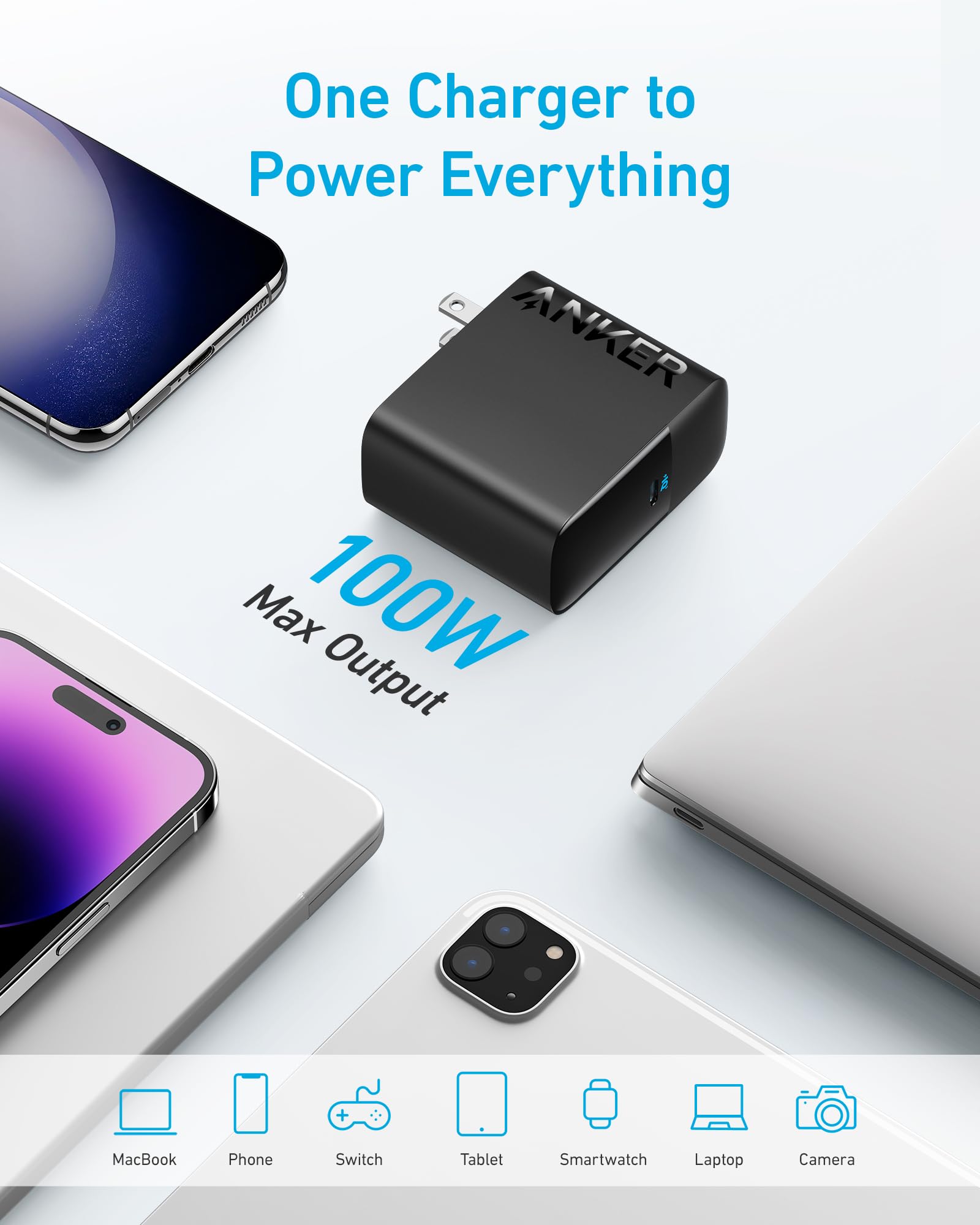 Anker MacBook Charger, Compact and Foldable 100W USB C Charger for MacBook Air, Samsung Galaxy, iPad Pro, and More, 5FT USB C Cable Included 🍁 All In One Marketplace Canada