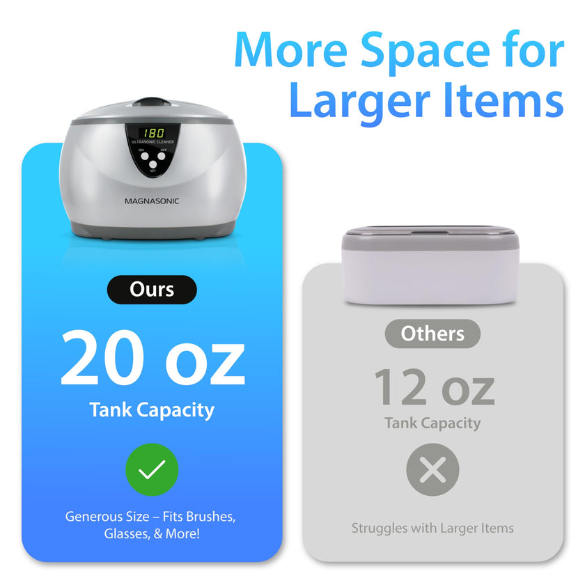 Magnasonic Ultrasonic Cleaner - 20oz Stainless Steel Tank, Digital Timer, 5 Cleaning Modes, Ultrasonic Jewelry Cleaner for All Jewelry, Eyeglasses, Watches, Dentures, Retainers & More 🍁 All In One Marketplace Canada