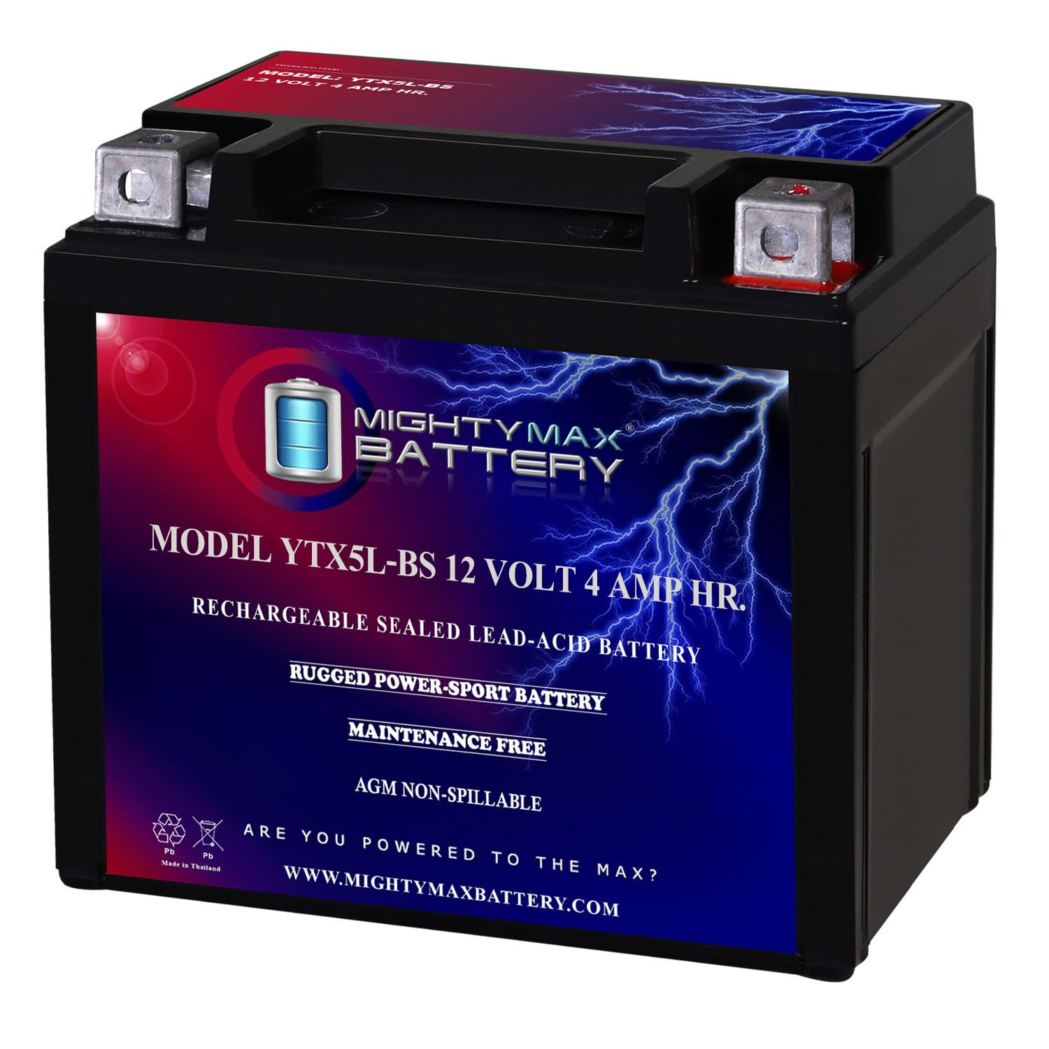 Mighty Max Battery Motorcycle Battery Replacement, 12V 4AH, 55 CCA, Brand Product 🍁 All In One Marketplace Canada