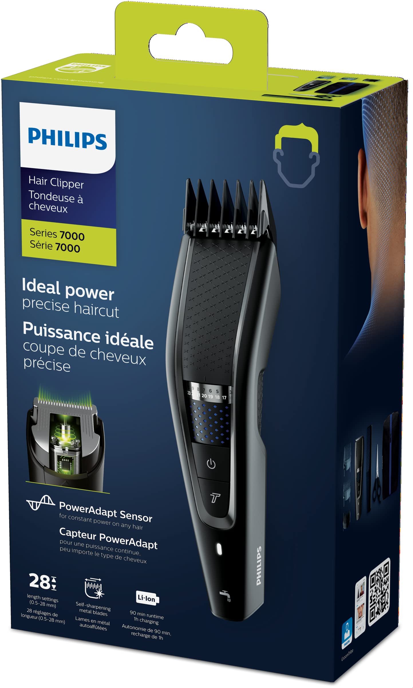 Philips Hair Clipper Series 7000, Washable Hair Clipper with DualCut Technology & 6 accessories, HC7650/14 🍁 All In One Marketplace Canada