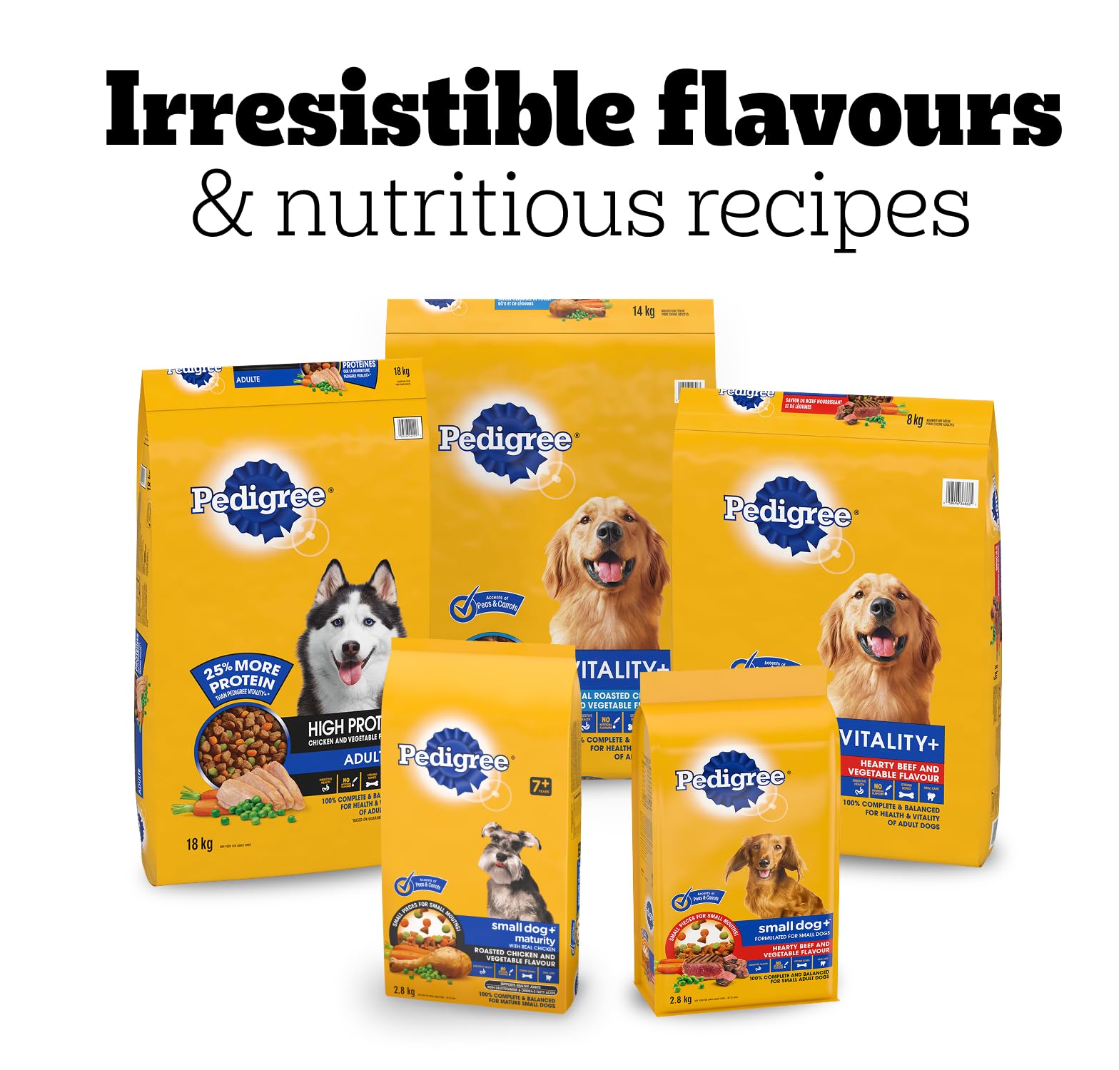PEDIGREE Vitality+ Dry Food for Adult Dogs, Roasted Chicken & Vegetable Flavour, 100% Complete and Balanced Nutrition, 20kg Bag 🍁 All In One Marketplace Canada