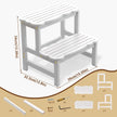 COSYLAND Bamboo Step Stool, Two Step Stools Toddler 300 lbs Capacity with Safety Non-Slip Pads, Bamboo Step Stool for Bathroom, Kitchen Dual Height Step Stools for Kids (White) 🍁 All In One Marketplace Canada