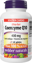 Webber Naturals Coenzyme Q10 (CoQ10) 400 mg, 60 Softgels, Ultra Strength, High Potency Antioxidant, For Heart Health, Cellular Energy Production, and Migraine Support 🍁 All In One Marketplace Canada