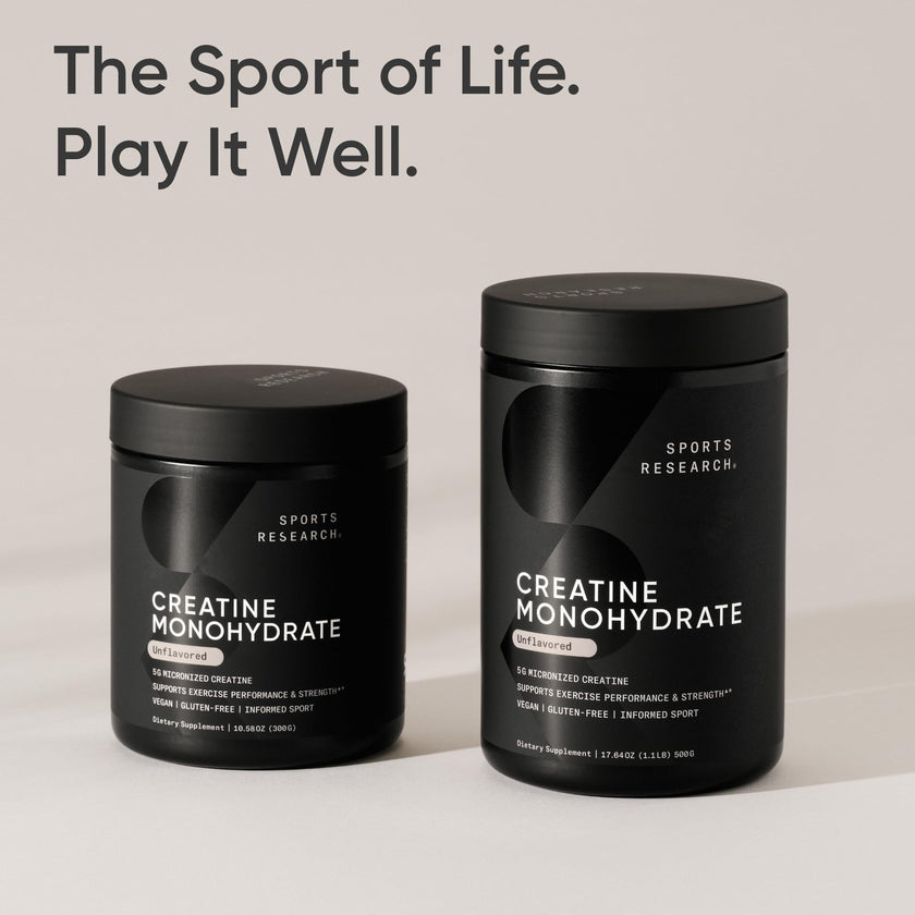 Sports Research® Creatine Monohydrate - Pure Micronized Creatine Monohydrate Powder - Improves strength, power, and performance for Women and Men | Non-GMO 60 Servings 🍁 All In One Marketplace Canada