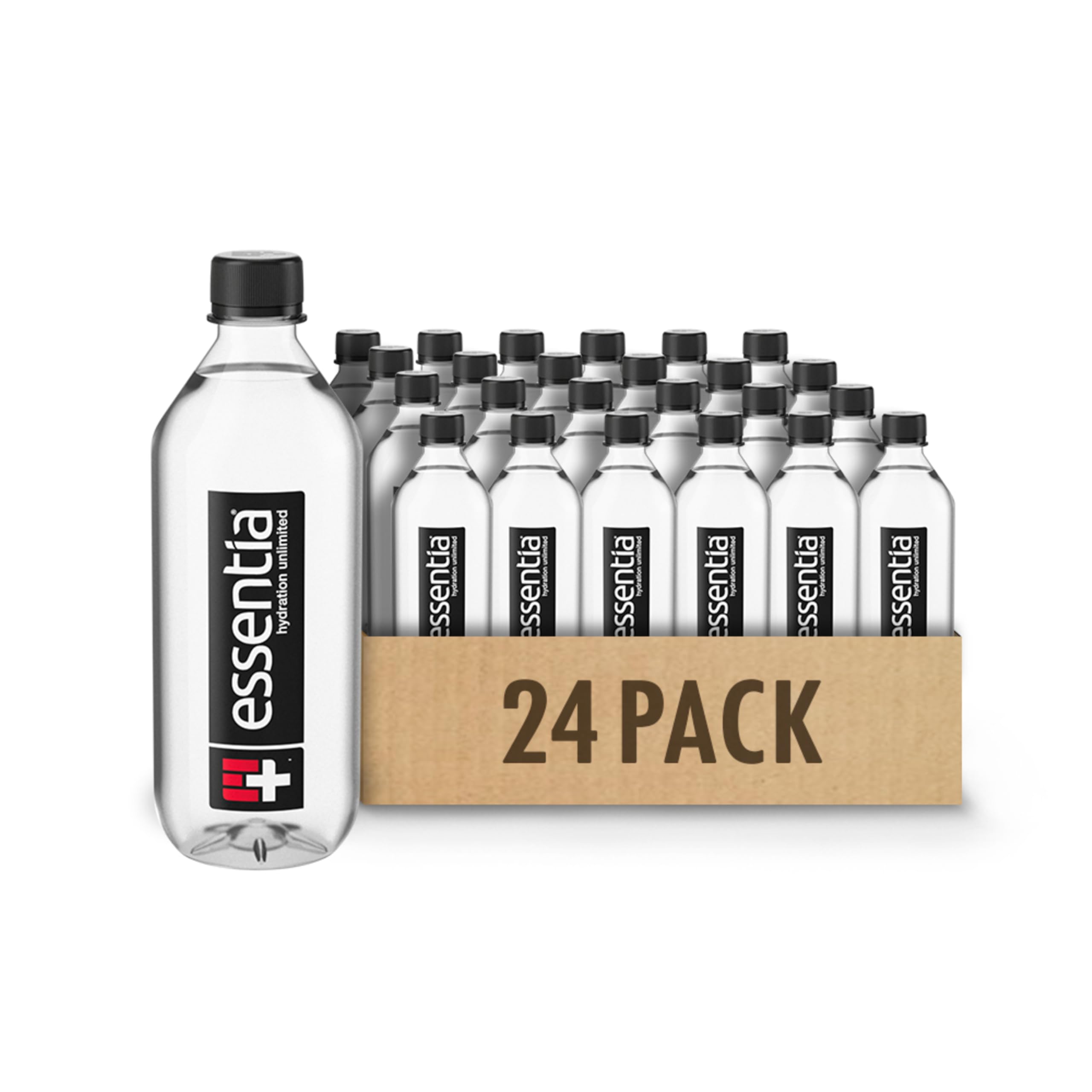 ESSENTIA Ionized Alkaline Water 9.5 pH, Purified Hydration, Infused With Electrolytes for a Clean, Smooth Taste, Reverse Osmosis Purified, Recyclable Bottle, 24 Bottles, 591ml 🍁 All In One Marketplace Canada