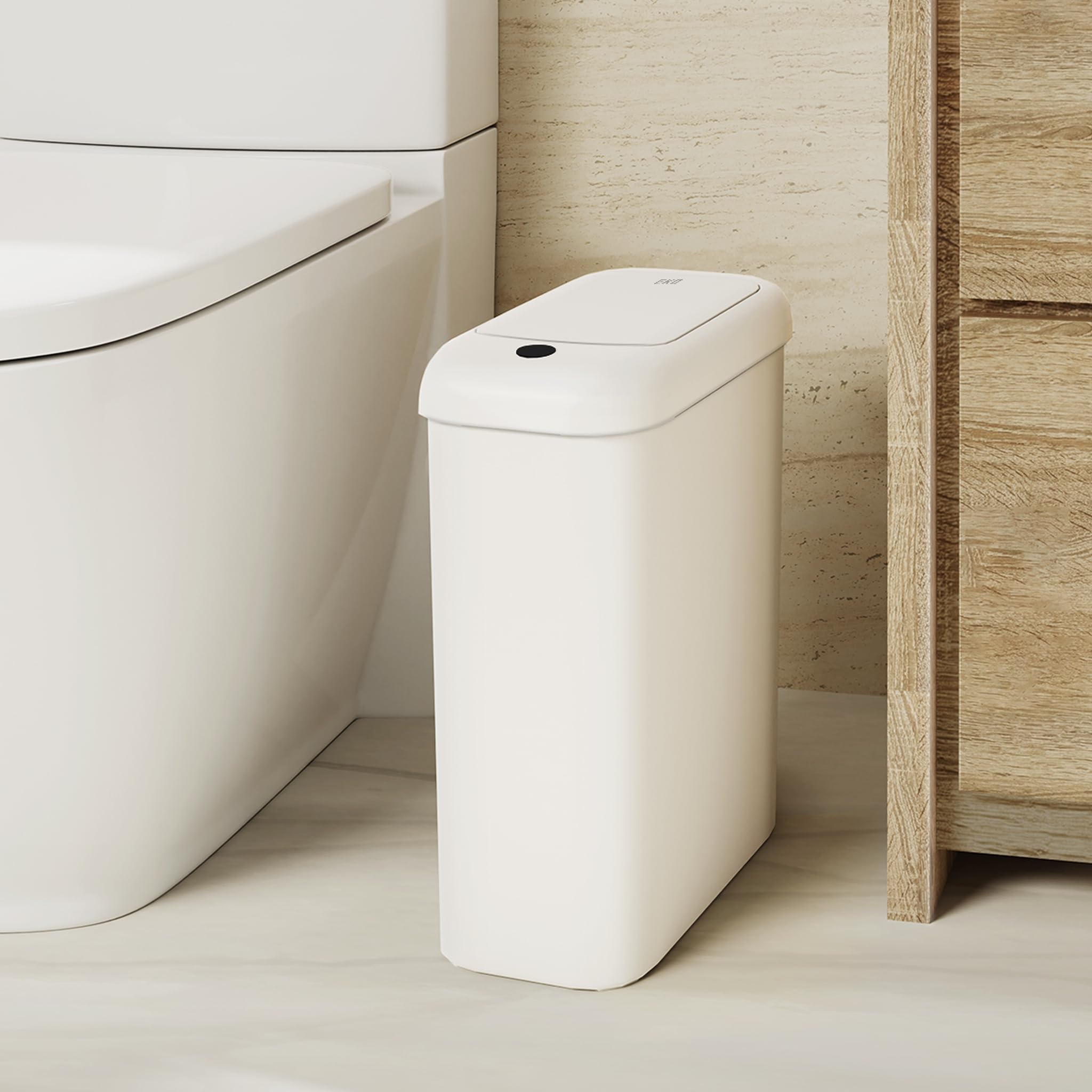 EKO Automatic Bathroom Trash Can with Lid, 2.6 Gallon Slim Touchless Garbage Can, Waterproof Motion Sensor Trash Bin for Bathroom, Office, Kitchen, White 🍁 All In One Marketplace Canada