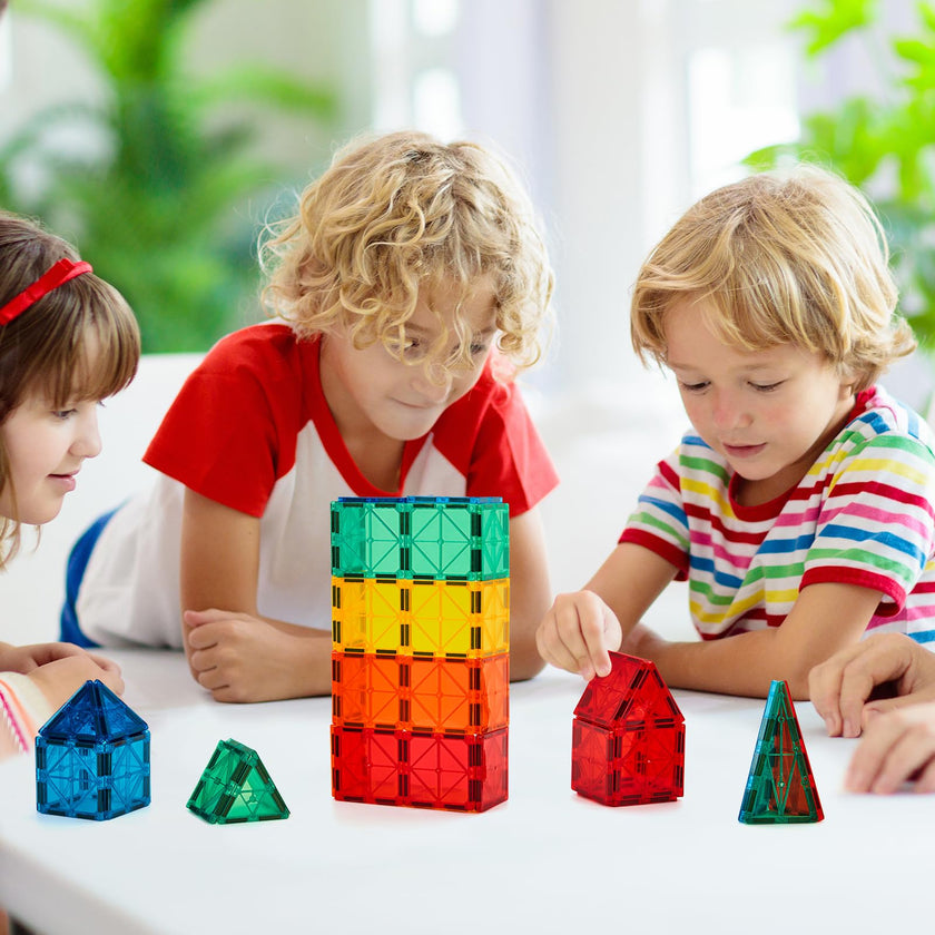 Magnetic Tiles, 110PCS Magnet Building Set, Magnetic Building Blocks,Construction STEM Toys for Kids, Gift for Boys Girls 🍁 All In One Marketplace Canada