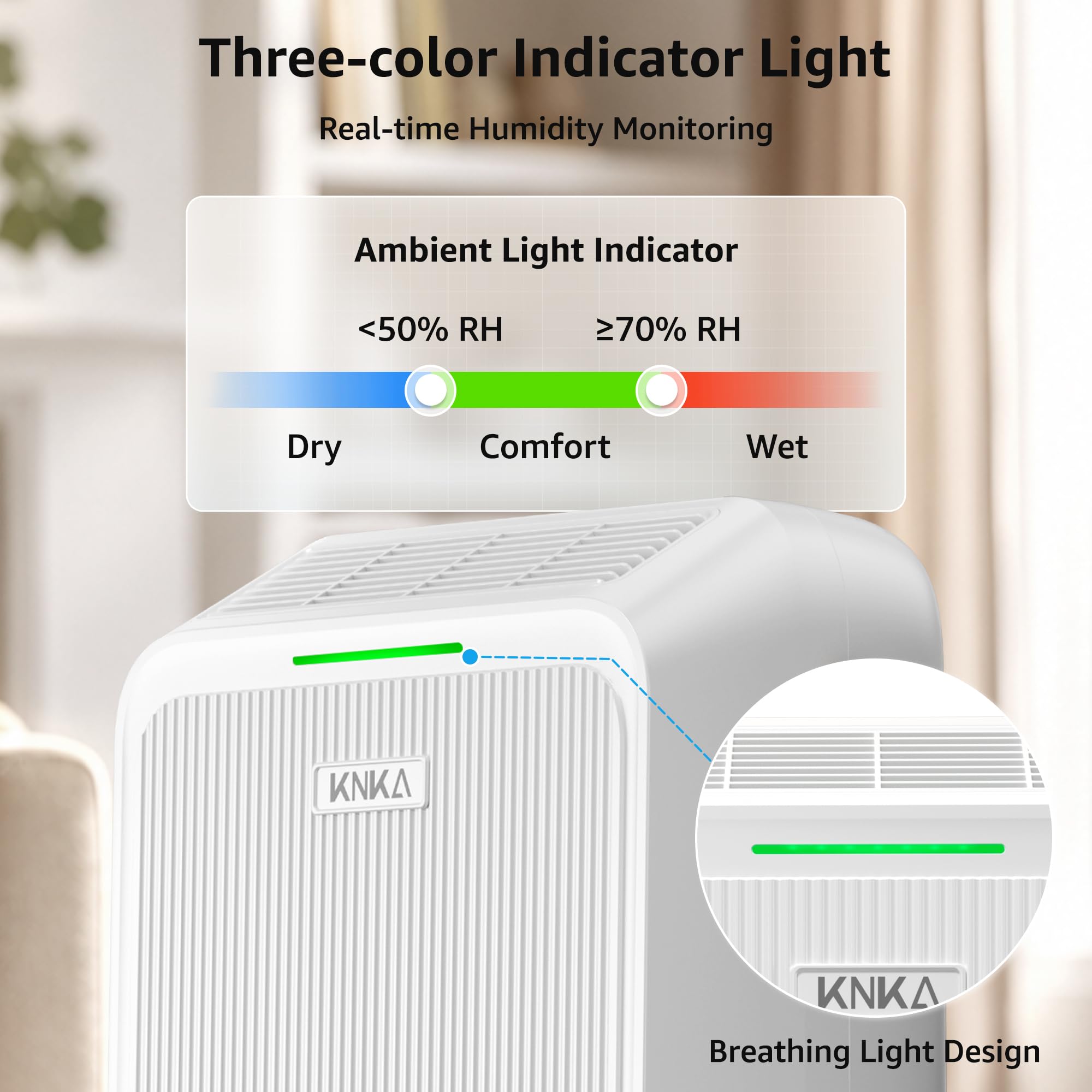 Dehumidifier for Basement with Drain Hose Max 34 Pints, KNKA 2500 Sq.Ft Dehumidifiers for Home, Large Room, Bathroom, Three Operation Modes, Intelligent Humidity Control, Dry Clothes, 24HR Timer 🍁 All In One Marketplace Canada