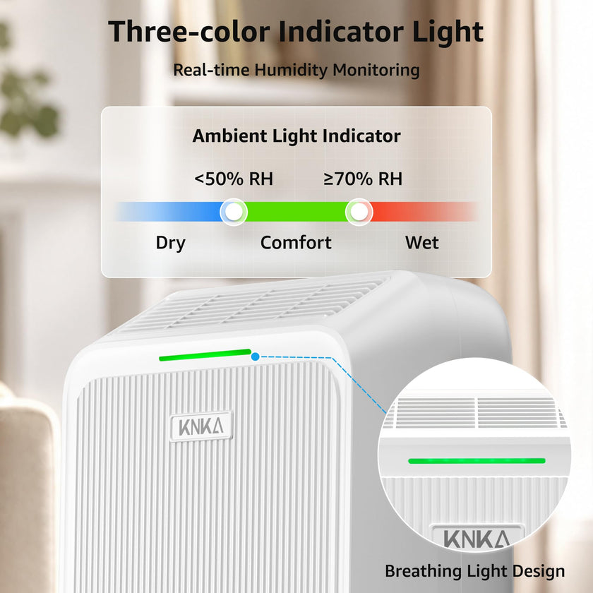 Dehumidifier for Basement with Drain Hose Max 34 Pints, KNKA 2500 Sq.Ft Dehumidifiers for Home, Large Room, Bathroom, Three Operation Modes, Intelligent Humidity Control, Dry Clothes, 24HR Timer 🍁 All In One Marketplace Canada