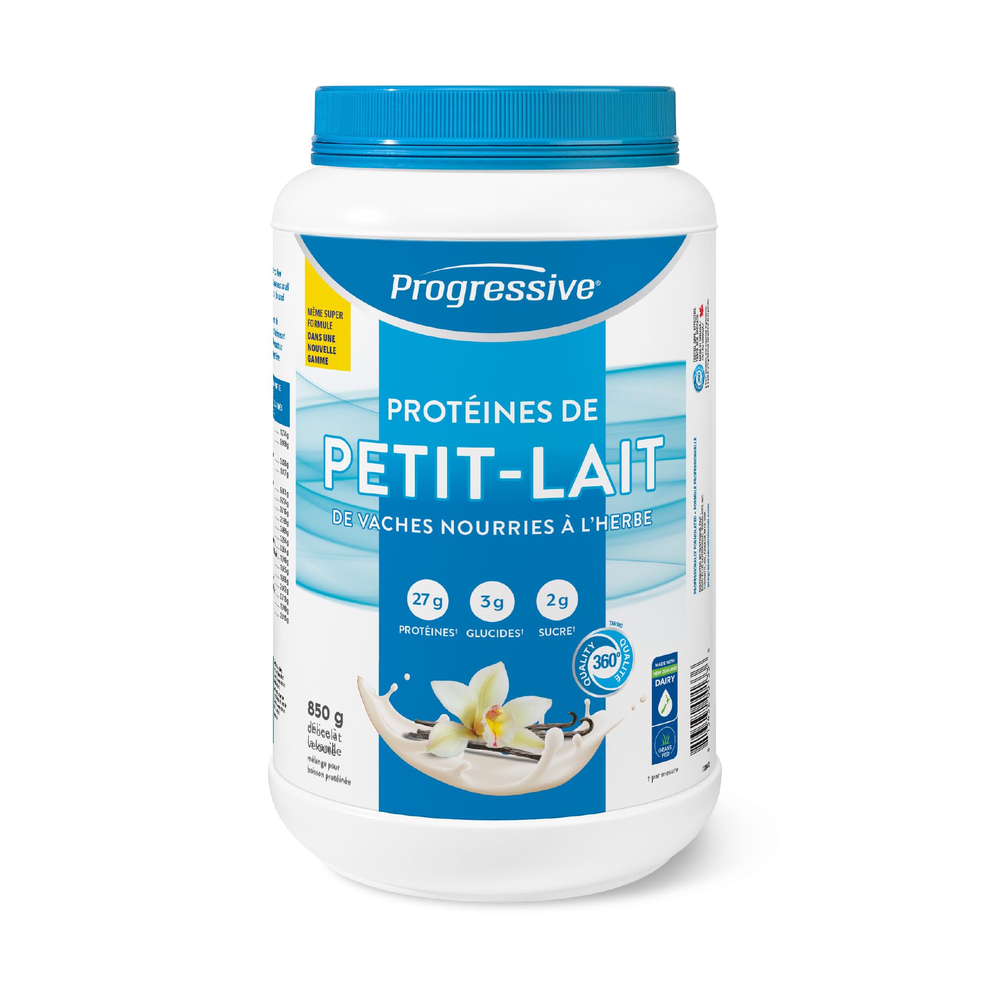 Progressive Grass-Fed 100% Whey Protein Powder Vanilla, 27g of New Zealand Whey Concentrate per Scoop for Muscle Gain, Pasture-Raised, Non-GMO, Canadian-Made Antibiotic-free, Hormone-free, 850 g 🍁 All In One Marketplace Canada