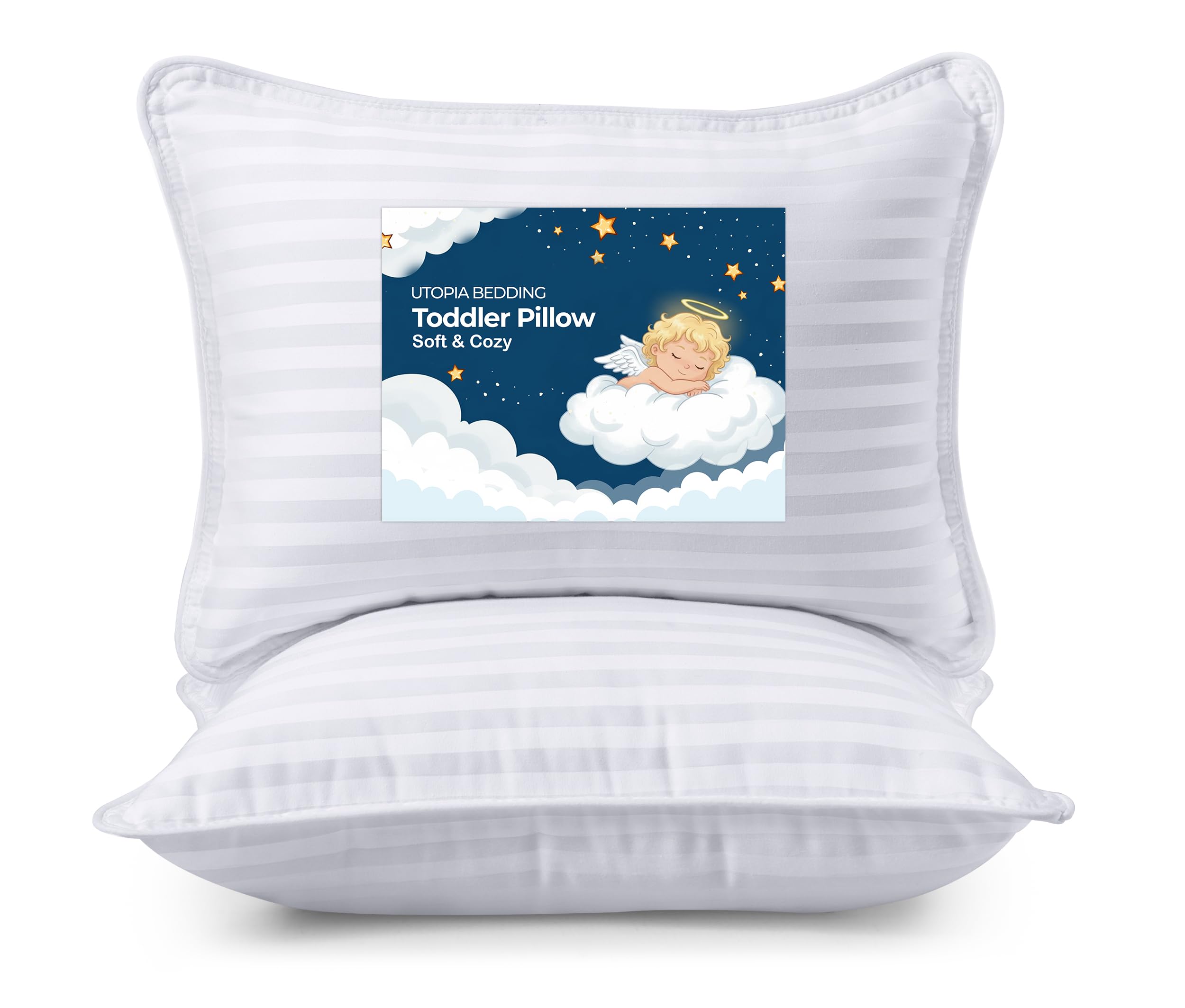 Utopia Bedding Toddler Pillow (White, 2 Pack), 13x18 Toddler Pillows for Sleeping, Soft and Breathable Cotton Blend Shell, Polyester Filling, Small Kids Pillow Perfect for Toddler Bed and Travel 🍁 All In One Marketplace Canada