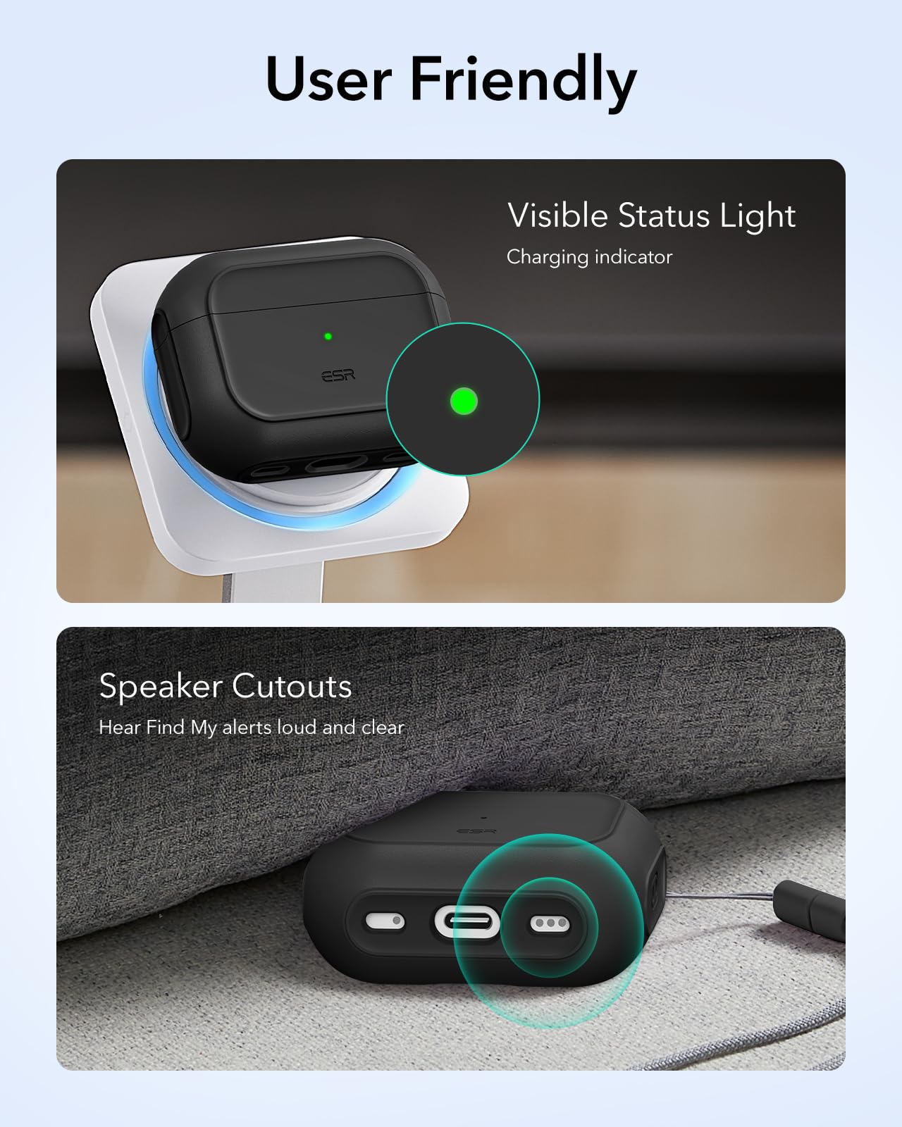 ESR for AirPods Pro 3 Case, Compatible with AirPods Pro Case 3rd Generation (2025), Compatible with MagSafe, Full Drop Protection Cover with Lanyard, Black 🍁 All In One Marketplace Canada