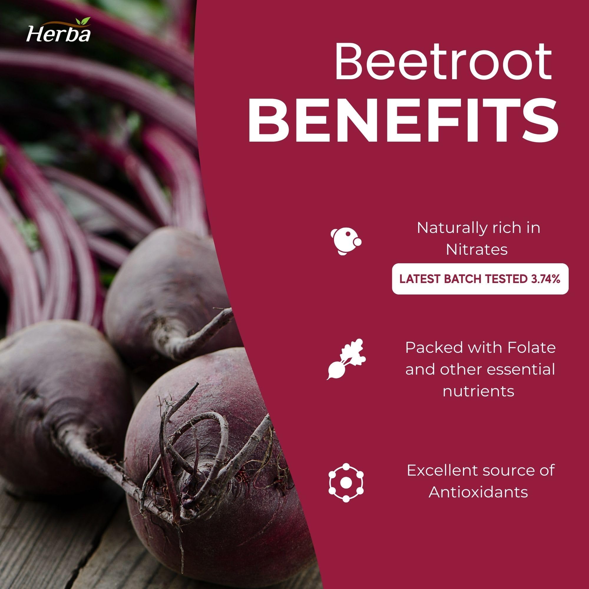 Herba 10,000mg Organic BeetRoot Capsules – 180 Count | 20:1 Beet Root Powder in Capsule | Nitric Oxide Supplements for Men & Women | Made in Canada 🍁 All In One Marketplace Canada