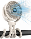 Stroller Fan, Portable Fan, Battery Powered Baby Clip On Fans, 3 Speeds Personal Cooling Fan with Rotatable Handheld for Car Seat Crib Bike Treadmill, Beige-white 🍁 All In One Marketplace Canada