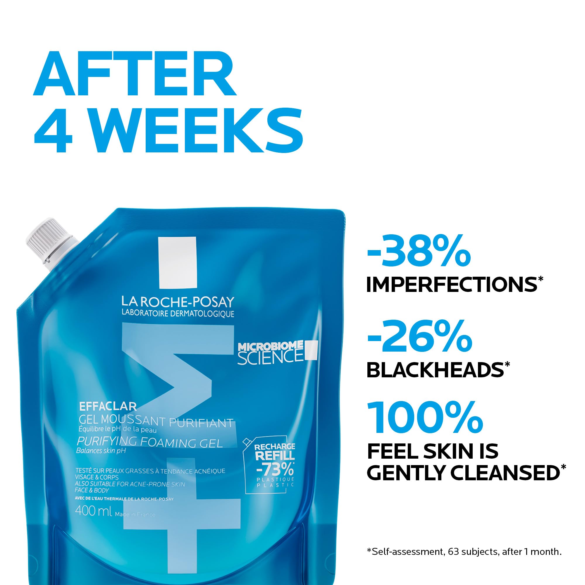 La Roche Posay Face Wash Gel Cleanser Refill, Effaclar Gentle Purifying Foaming Gel for Oily and Sensitive Acne-Prone Skin. Alcohol-free, Soap-Free, Paraben-free, Non-Comedogenic, 400mL 🍁 All In One Marketplace Canada