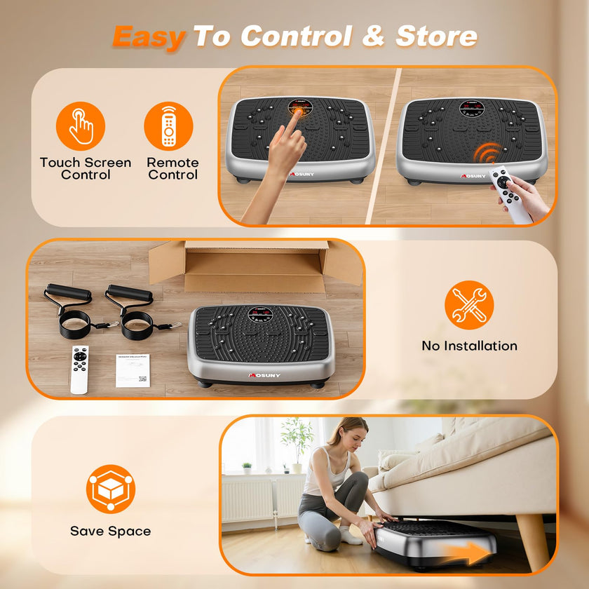 Vibration Plate Exercise Machine, 2026 Upgraded Double Motors Vibration Plate for Lymphatic Drainage, EvoSpark Whole Body Vibration Plates for Weight Loss,450 Lbs Capacity Vibrate Fitness Platform 🍁 All In One Marketplace Canada